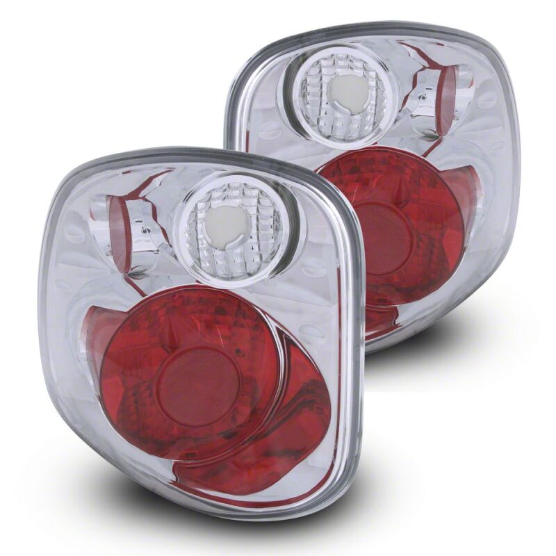 Raxiom 01-03 Ford F-150 Flareside Axial Series Version 2 Tail Lights- Chrome - Red/Clear Lens