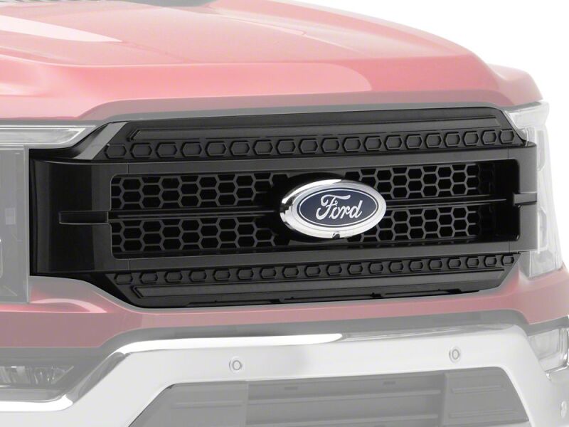 Raxiom 21-23 Ford F-150/ Exc.Raptor CXR Series LED Upper Replacement Grille with White DRL- Black