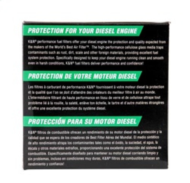 K&N 03-09 Dodge Ram 5.9L L6 Diesel 3.375in OD x 3.969in L Fuel Filter