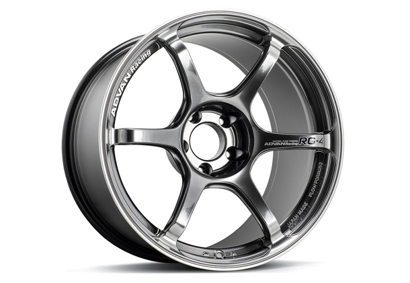 Advan RG-4 18x9.5 +45 5x100 Racing Hyper Black and Ring Wheel