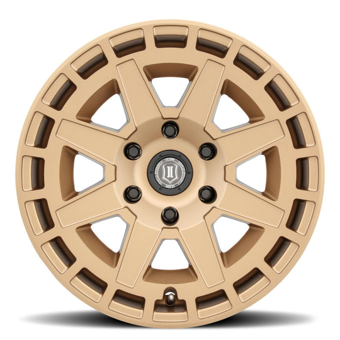 ICON Compass 17x8.5 6x135 6mm Offset 5in BS Satin Brass Wheel