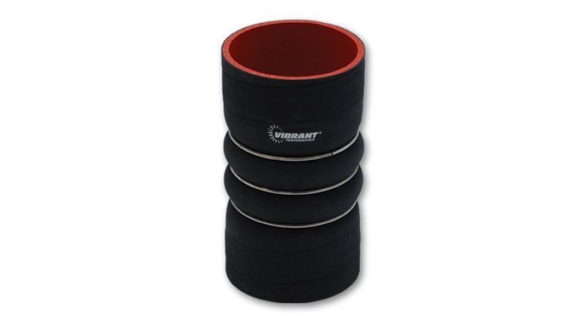 Vibrant 4 Ply Aramid Reinf Silicone Hump Hose conn 3.5in IDx6in long 3 reinforcement ring MATTE BLK