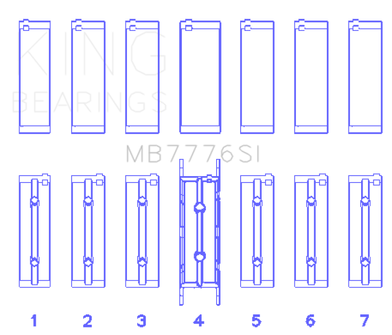 King Engine Bearings BMW N55B30A/N53B30A/N52B30A Main Bearing Set - Size +0.75mm