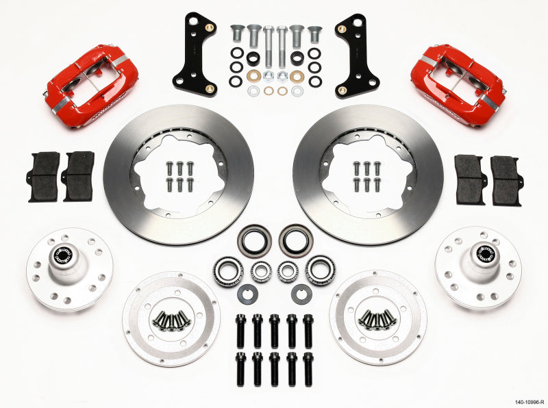 Dynalight Racks Red Wilwood Forged Dynalite Front Kit 11.00in Red 67-69 Camaro 64-72 Nova