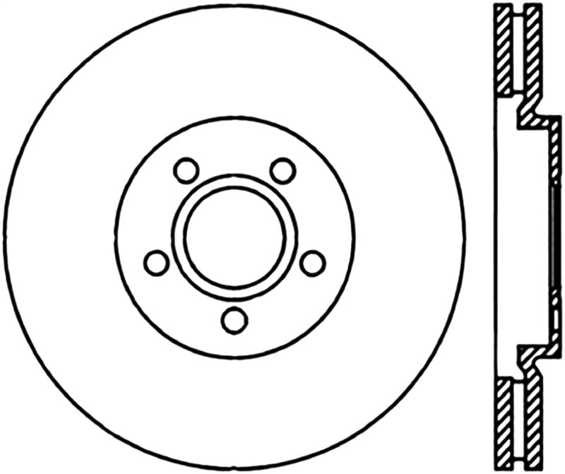 StopTech 03-09 Chrysler PT Cruiser Tur / 03-05 Dodge Neon SRT-4 Front Left Slotted & Drilled Rotor