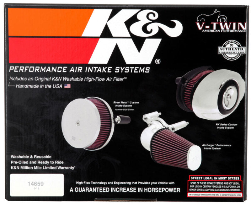 K&N 08-10 Harley-Davidson Touring Models Performance Intake Kit - Bright Aluminized