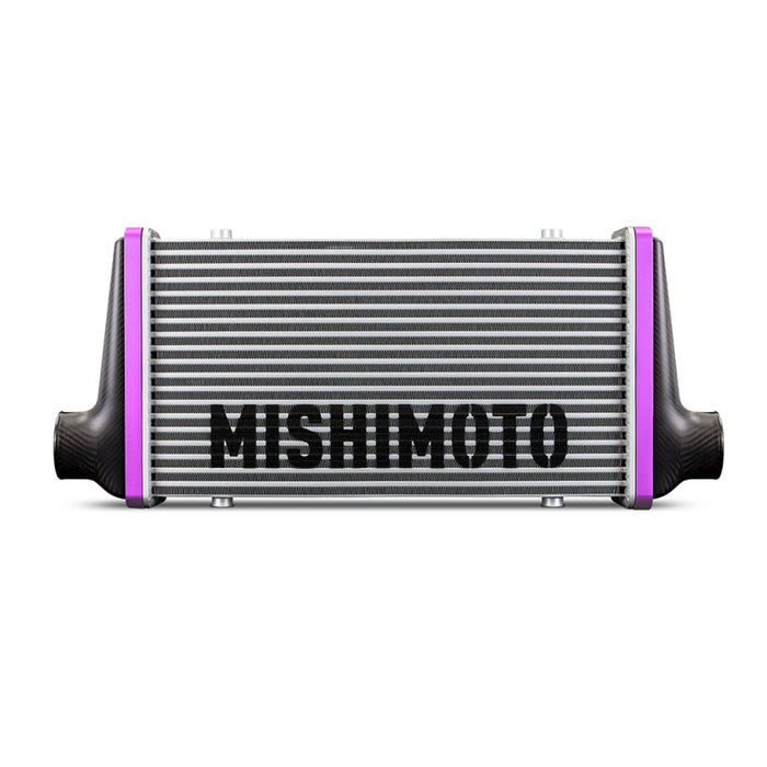 Mishimoto Universal Carbon Fiber Intercooler - Gloss Tanks - 600mm Black Core - S-Flow - GR V-Band