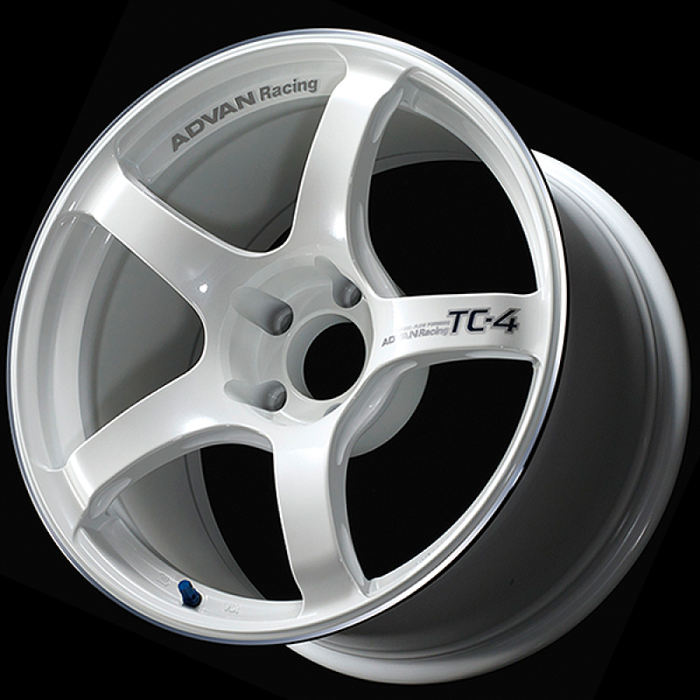 Advan TC4 18x8.5 +45 5x112 Racing White Metallic and Ring Wheel