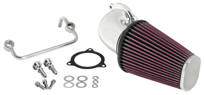 K&N 08-10 Harley-Davidson Touring Models Performance Intake Kit - Bright Aluminized