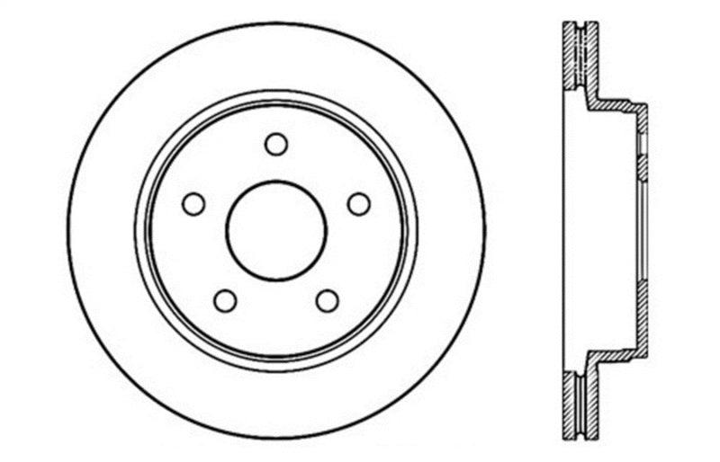 StopTech 04-06 Dodge Durango / 02-10 Ram 1500 (exc Mega Cab) Front Right Slotted & Drilled Rotor