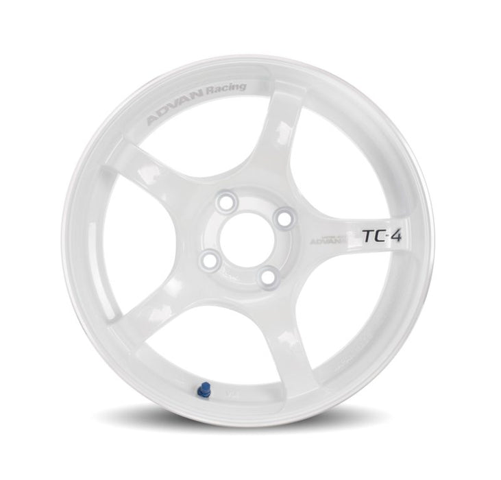 Advan TC4 18x10 +25 5x114.3 Racing White and Ring Wheel