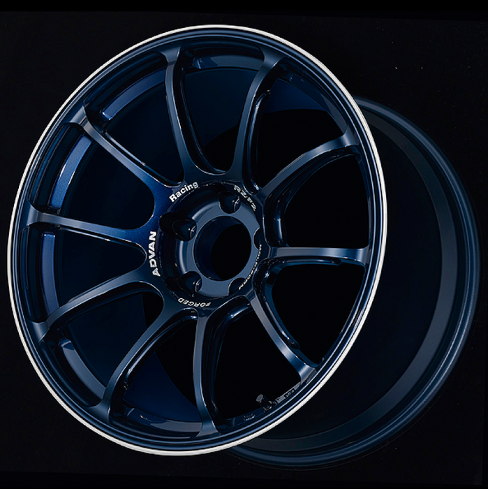Advan RZ-F2 18x9.5 +29 5-114.3 Racing Titanium Blue and Ring Wheel